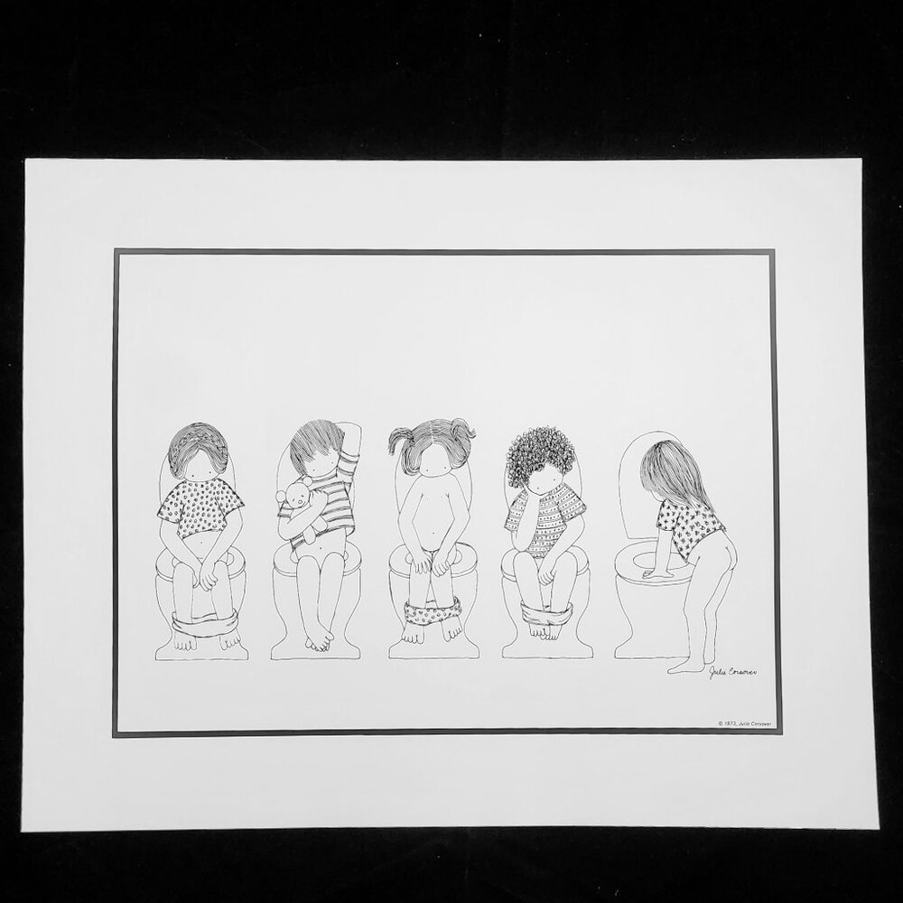Julie Corsover Children's Prints "Toilets" - Vintage 1973 Unframed: New